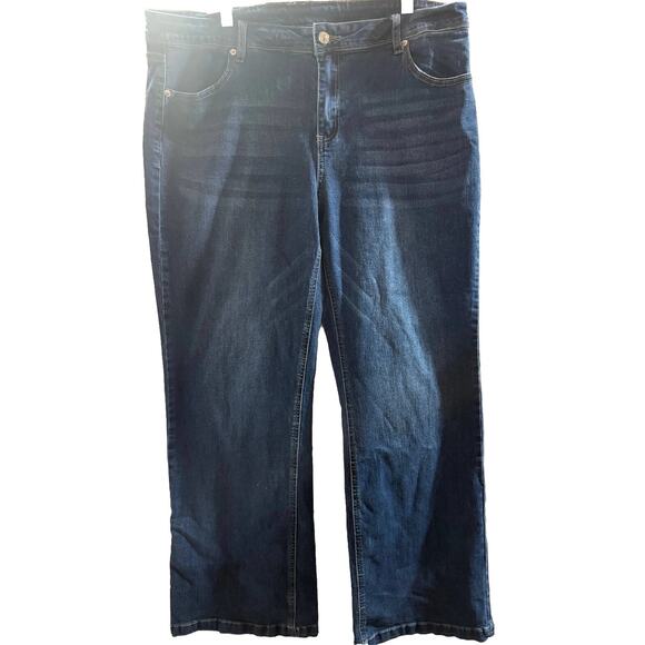 Unbranded Denim - Women's 2XL Jeans Blue Denim Cotton Stretch Medium Wash Comfort Straight Preppy